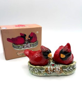 Vintage Cardinal Salt and Pepper Shakers with Tray picture