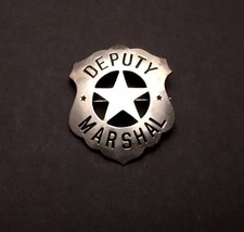 OBSOLETE ORIGINAL 1900-1910 OLD WEST DEPUTY US MARSHAL CUT-OUT STAR SHIELD BADGE picture