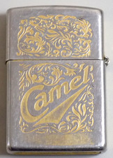 VINTAGE WORN 1995 GOLD PLATED CAMEL ZIPPO picture