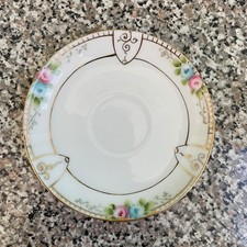 Vintage Floral Porcelain Plate with Gold Detailing picture