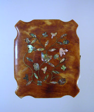 19th c Civil War Era Faux Tortoise Shell MOP Case Photo of Gentleman 1/9 Plate picture