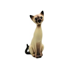 Siamese Cat Elongated Ceramic Figurine Tan Kitty 8