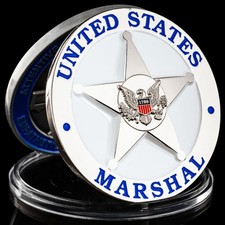 United States Marshal Silver 3D Challenge Coin picture