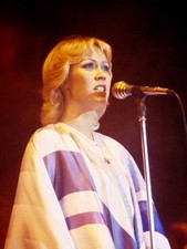 Agnetha Faltskog from Swedish group ABBA on stage at Wembley Arena Old Photo picture