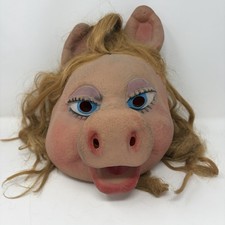 Vintage Miss Piggy Full Head Latex Mask The Muppets Halloween (Flaws) picture