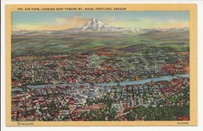 Air View, Looking East Toward Mt. Hood postcard Portland OR picture