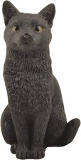 3 Inch Black Cat Sitting Hand Painted Mini Figurine Statue Sculpture *GIFT BOXED picture