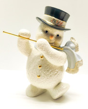 2011 Lenox Fanciful Flute Annual Snowman Figurine Porcelain 24k Gold w/box styro picture