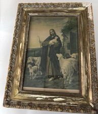 Antique Catholic Art Frank W. Williams Good Shepherd Hidden Print Pope Leo XIII picture