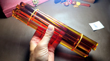 Amber Bakelite Rods faturan RAW for making prayer beads, Phenolic Resin - 8 picture