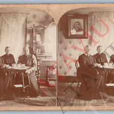 1900s Victorian House Decor Interior Real Photo Stereoview Story Clark Piano V42 picture