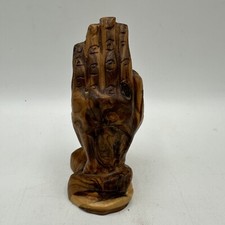 Vintage Wooden Praying Hands Religious Symbolic Hand Carved 4.5