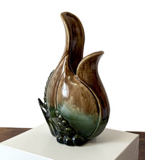 50s Vintage Hull Pottery Ebb Tide Vase Seed Pod Design Collectible, Made in USA picture