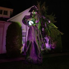 9 ft 8 in Animatronic Towering Witch with Magic Ball Halloween Prop 2026 picture