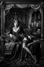 Digital Image Picture Photo Vintage Bedroom Gothic Pin-Up Glamour  Portrait picture