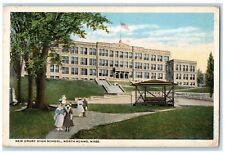 1919 New Drury High School Exterior Building North Adams Massachusetts Postcard picture