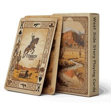 Vintage Style Playing Cards, Western Cowboy Themed Poker Cards, Smooth Hand F... picture