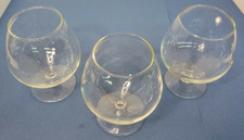 Vintage Crystal Clear Glass Brandy Snifter Style Vase ~ 5 1/2” tall picture