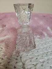 Vintage Cut Glass Perfume Bottle Clear Perfume Bottle 3 1/2” vintage dresser... picture