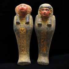 Ancient Egyptian Statues Ushabti and Baboon Rare Antique Pharaonic Mythology BC picture