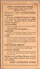Vintage 1941 NYC Expert Accounting Systems Ad Postcard Thomas Jefferson Stamp picture