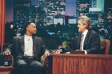 Comedian Kivi Rogers with host Jay Leno April 9 1996 TV Old Photo picture