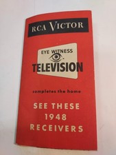 Vintage 1948 RCA VICTOR TV TELEVISION RECEIVERS BROCHURE PAMPHLET New Britain,Ct picture