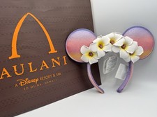 *New Disney Aulani Hotel Pastel Plumeria Flower Hidden Mickey Ears Headband picture