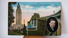 Postcard Louisinana's Two Greatest Monuments Huey P. Long Unposted FPC. picture