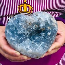 3.43LB Natural Blue Celestite Crystal Geode Cave Mineral Specimen Healing 227 picture