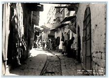 c1940's Old City Market Street Safad (Safed) Israel RPPC Photo Postcard picture