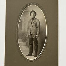 Antique Cabinet Card Photograph Handsome Man Wader Boots Occupational Fisherman picture