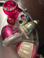 Vintage Antique Ornaments Pomegranate Acorn Bell Acorn Diorama Japan w Germany picture