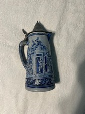 Vintage J.W. Remy JWR #655 German Stoneware Lidded Pitcher Jug Pewter Lid picture