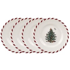 Spode Christmas Tree Peppermint Canape Plates - Set of 4 picture