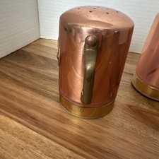 Vtg O.D.I. Old Dutch International Copper Brass Stovetop Salt & Pepper Shakers picture