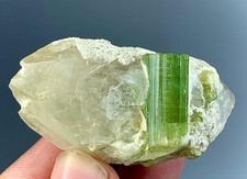 122 Carat Green Tourmaline Crystal With Quartz From Afghanistan picture