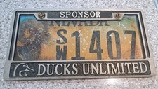 Nevada Special Wildlife License Plate With DUCKS UNLIMITED COVER picture