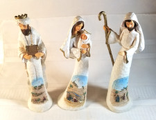 Hawthorne Village Thomas Kinkade Adoring Joseph /Mary/ King 2009 Three Piece picture