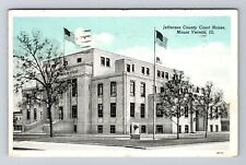 Mount Vernon IL-Illinois, Jefferson County Court House, c1941 Vintage Postcard picture