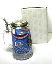 USA Independance commemorative Pewter & Glass beer Stein,Made in Italy & Germany picture