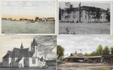 4 N.J. Postcards - FORTESQUE BEACH / AMATOL / CLAYTON / WEST JERSEY R.R. STATION picture