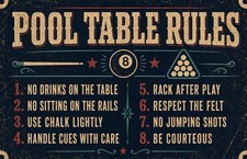Billiard Table Rules Classic Game Room Painting Sign Pool Hall Metal Tin Plaque picture