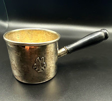 Vintage American Airlines Silver Plated Brandy Warmer Pipkin Pot Wood Handle AA picture