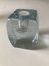 Blenko Handcraft “Ice  Block” Clear Candle Holder picture