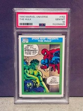 1990 IMPEL MARVEL UNIVERSE #152 THE HULK PSA 10 Spider-man Presents GEM MINT picture