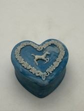 Vintage Design Gifts International Soapstone Heart Trinket Box Horse on Lid 3
