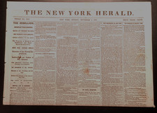 Sept. 1, 1861 New York Herald BATTLE WILSON'S CREEK , OAK HILL MAP, MISSOURI picture