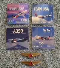 Delta Airline Pilot Trading Cards-Set Of 4 Olympic Livery. Cards #63, 74, 75, 79 picture