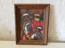 Vintage Ecuadorian Mariachi Band Double Sided Framed Painting picture